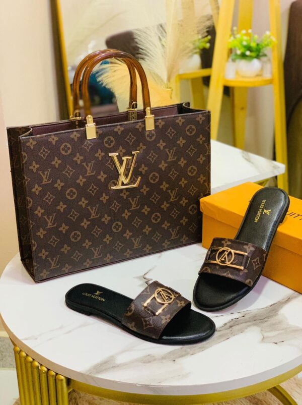 LOUIS VUITTON LV LOCK IT SLIPPER + LOUIS VUITTON LV HAND BAG - Image 3