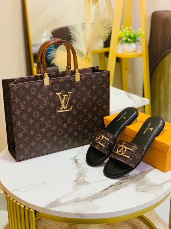 LOUIS VUITTON LV LOCK IT SLIPPER + LOUIS VUITTON LV HAND BAG - Image 2