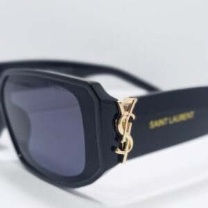 Premium Bold Square Sunglasses for Women | Glossy Black Frame Gold Accent | Dark Lens UV400 | Luxury Designer Inspired Fashion Eyewear