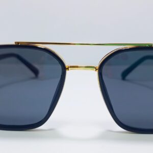 Luxury Gold-Frame Square Aviator Sunglasses