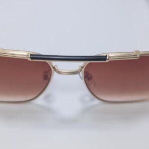 Premium Executive Square Aviator Sunglasses | Gold Metal Frame | Brown Gradient Lens | UV400 Protection | Luxury Designer Inspired Eyewear for Men
