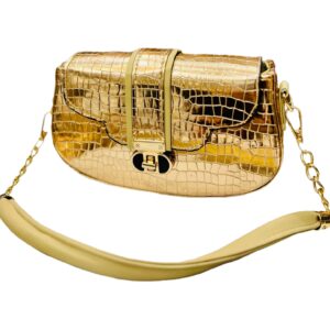 Classic Crocodile Leather CrossBodyb Bag With Long & Short Strap